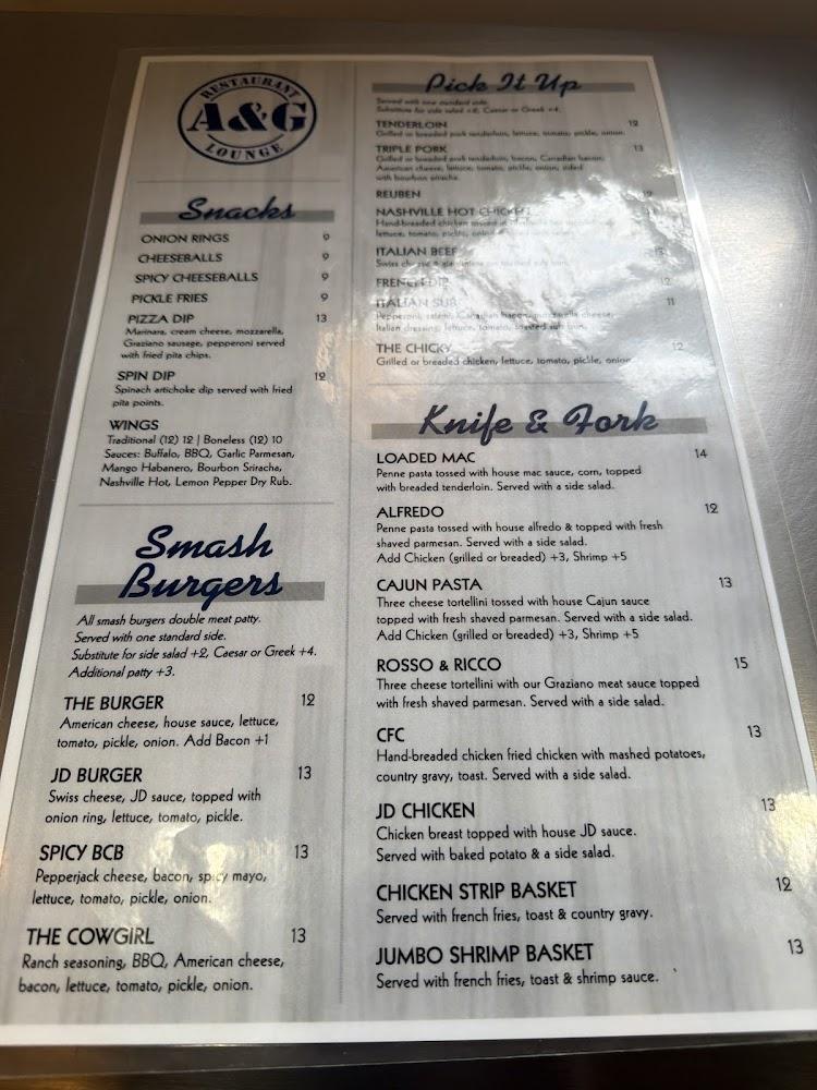 A&G Restaurant and Lounge Menu image 2